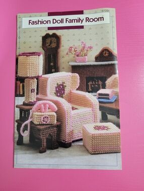 Fashion Doll Family Room Plastic Canvas Instruction Booklet Mary Layfield (0856)
